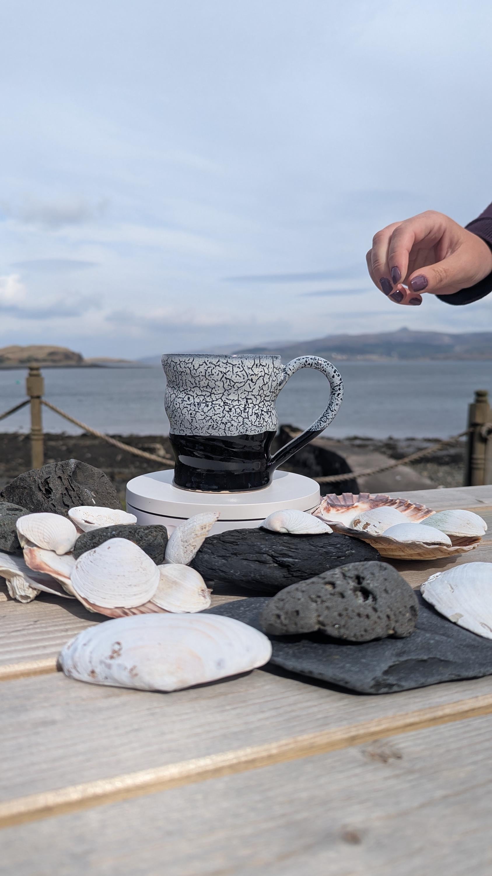 Handmade swirl mug from the Isle of Skye.