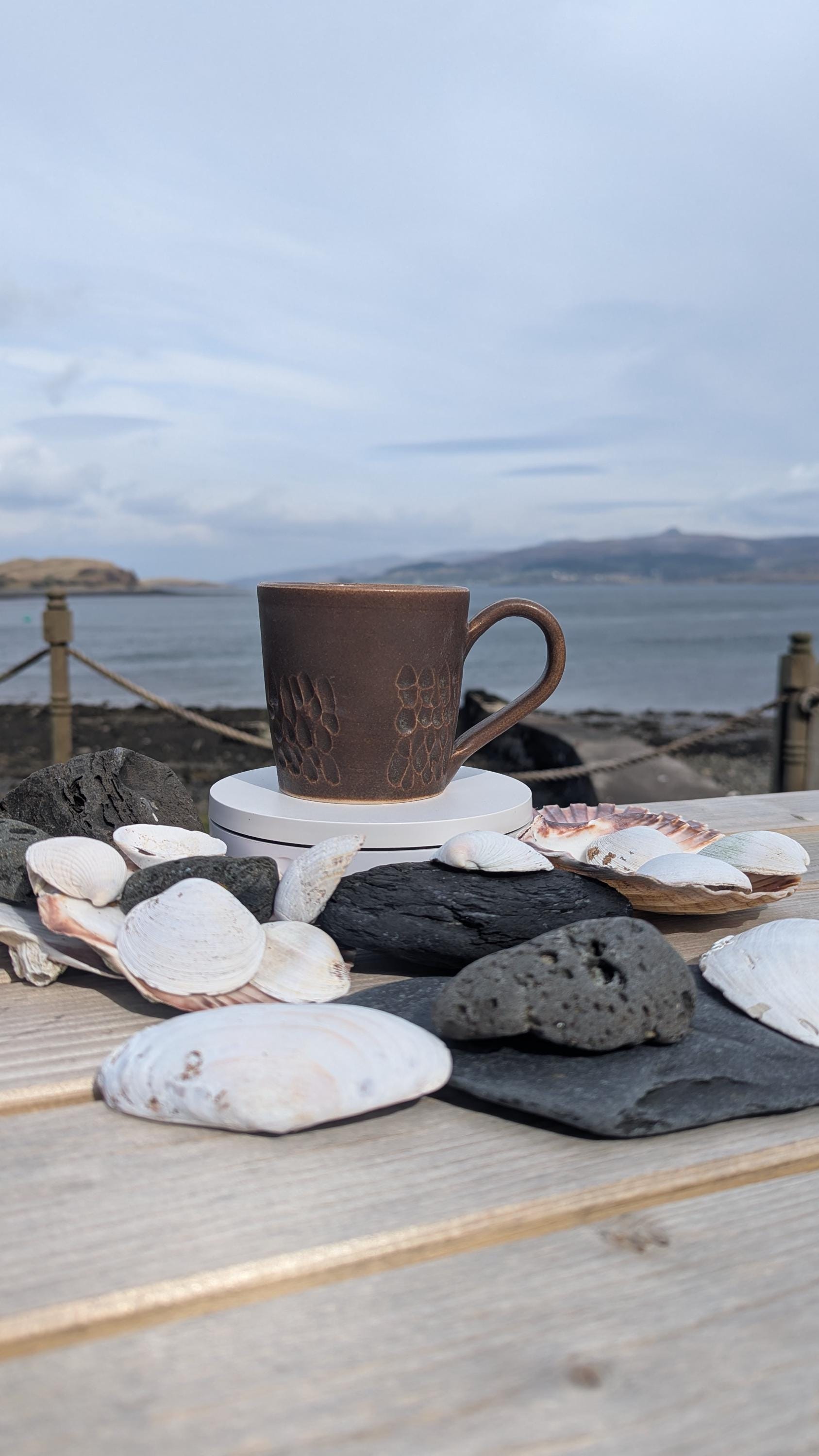 Handmade carved mug from the Isle of Skye.